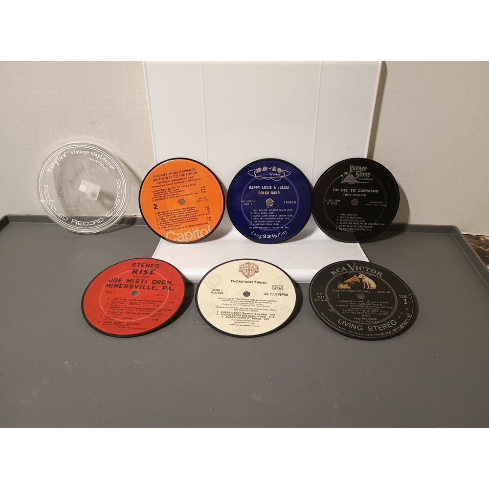 Vintage Recycled Record Label Coasters